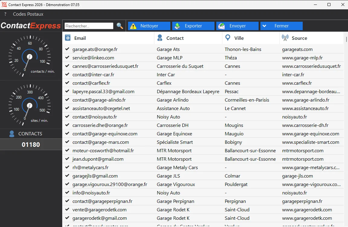 Exportez ou contactez